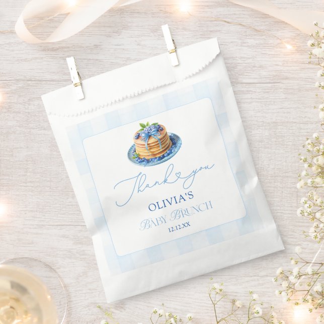 Blueberry Pancake Baby Brunch Shower Thank You Favour Bag (Clipped)