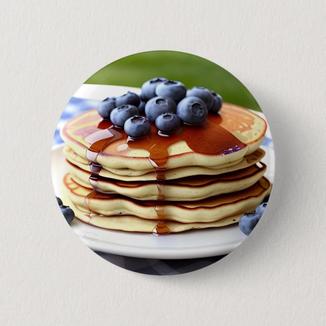 Blueberry Pancakes 2 Inch Round Button (Front)