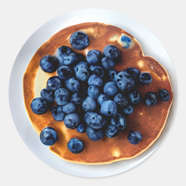 Blueberry Pancakes Food Classic Round Sticker (Front)