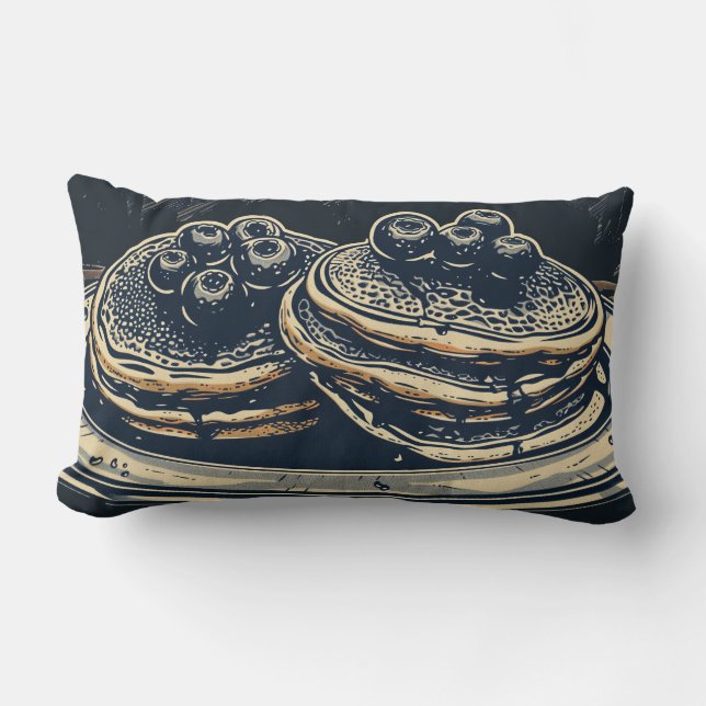 Blueberry Pancakes Throw Pillow (Front)