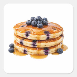 Blueberry Pancakes with Syrup Pic Square Sticker