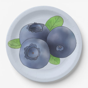 blueberry paper plate