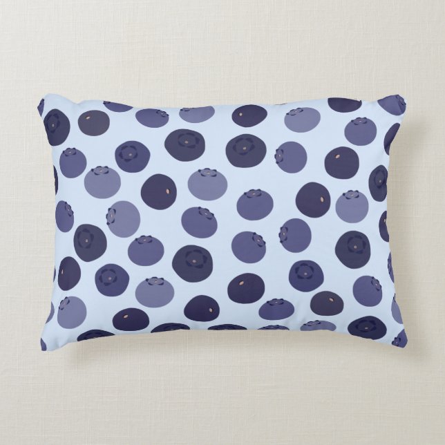 Blueberry Pattern Accent Pillow (Front)
