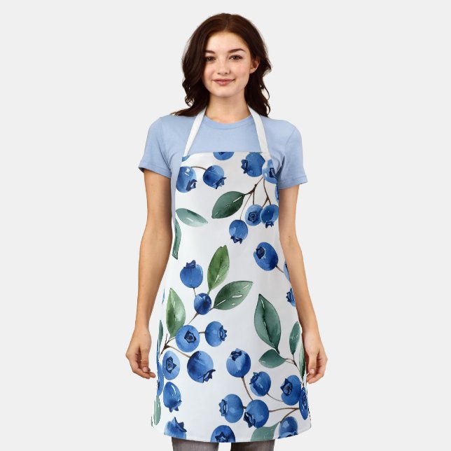 Blueberry pattern apron (Worn)