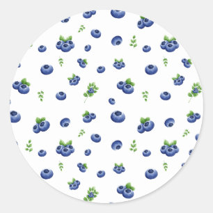 Blueberry Pattern Classic Round Sticker