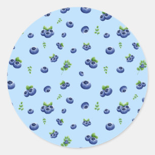 Blueberry Pattern Classic Round Sticker