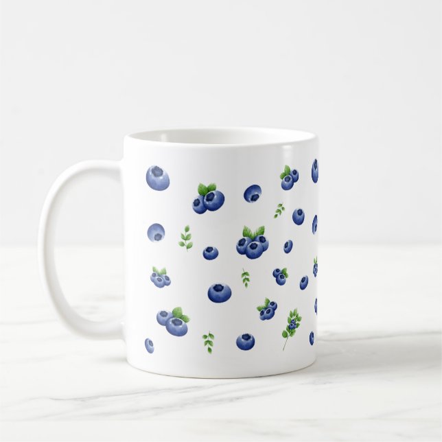 Blueberry Pattern Coffee Mug (Left)