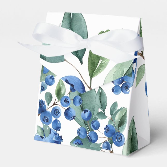 Blueberry pattern favor box (Front Side)