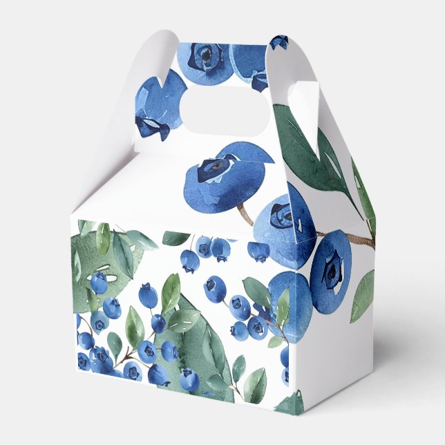 Blueberry pattern favor box (Front Side)