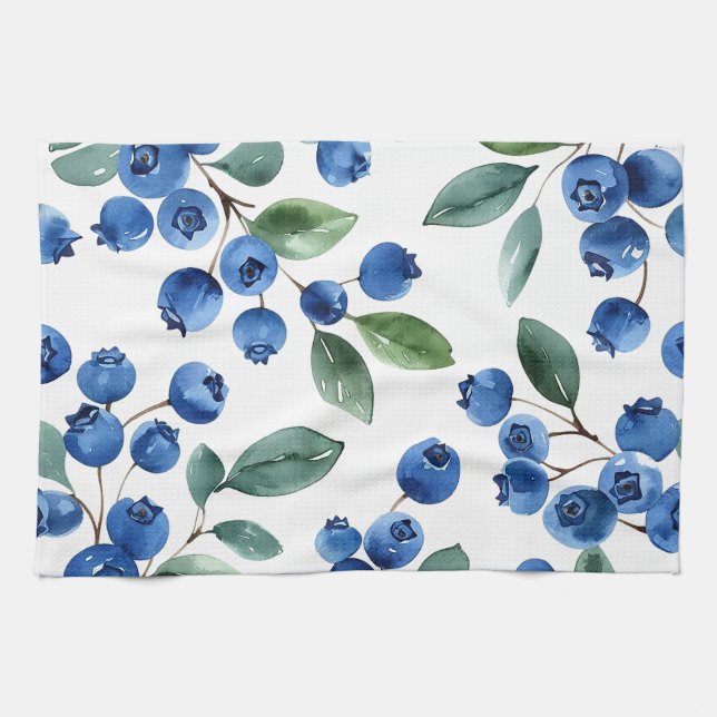 Blueberry pattern kitchen towel (Horizontal)