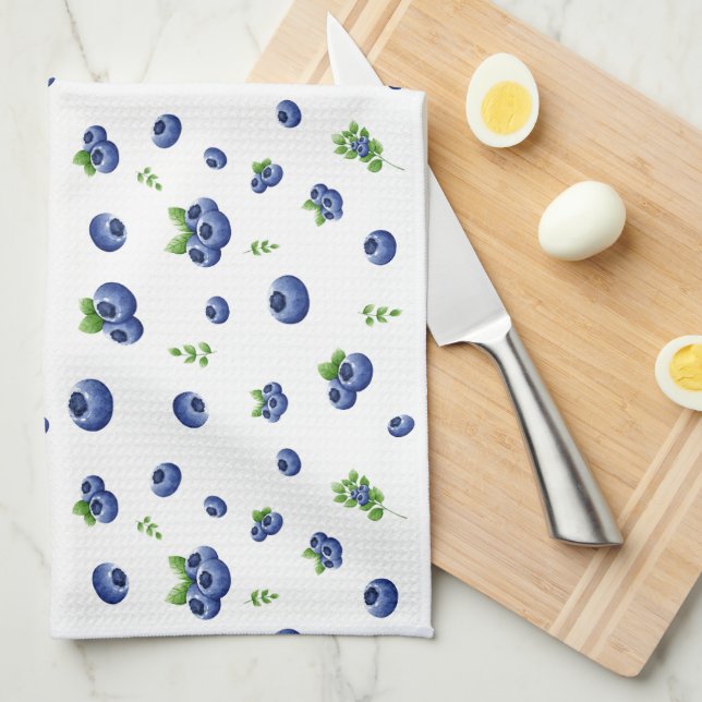 Blueberry Pattern Kitchen Towel (Quarter Fold)