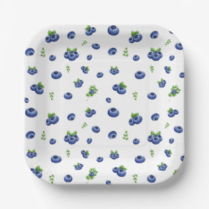 Blueberry Pattern Paper Plate