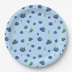 Blueberry Pattern Paper Plate