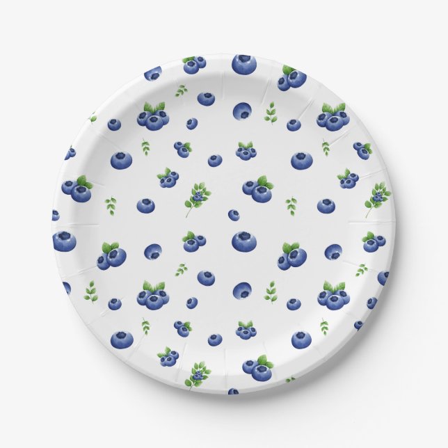 Blueberry Pattern Paper Plate (Front)