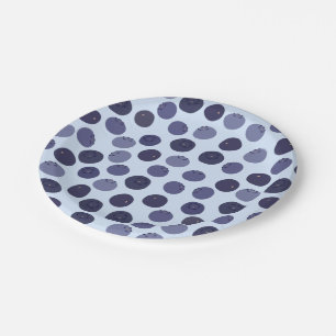 Blueberry Pattern Paper Plate