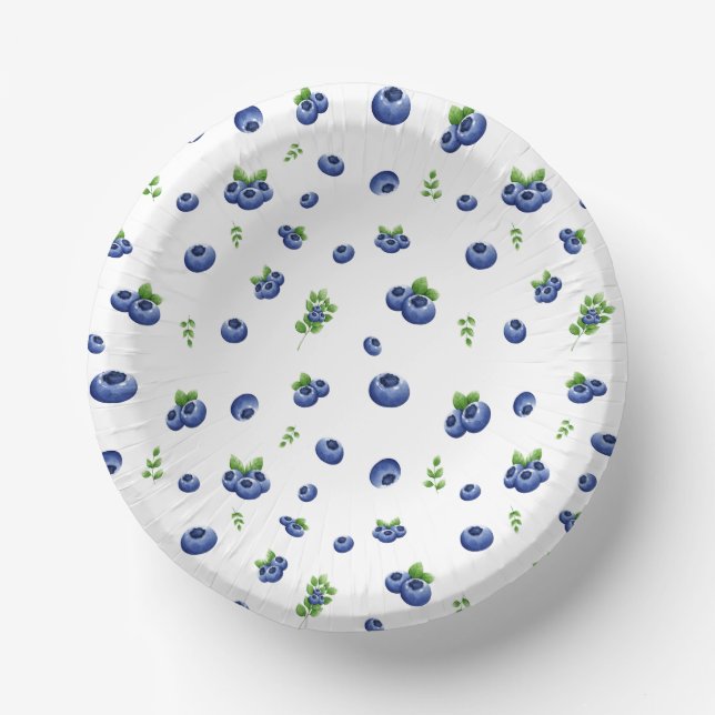 Blueberry Pattern Paper Plate (Front)