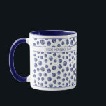 Blueberry pattern personalized mug<br><div class="desc">Mug with watercolor blueberries. Modern and Cute personalized mug with blueberry pattern. Easily personalize the text. Matching items are available in my store and also more blueberry patterns. Just visit the store. :) Kate Eden Art</div>