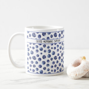 Blueberry pattern personalized mug