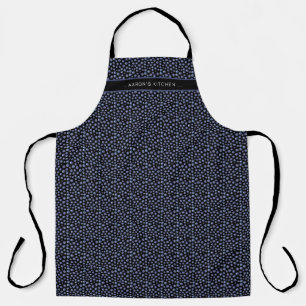Blueberry Pattern Personalized Name Black Blue Apron