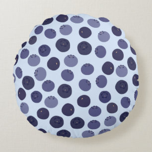 Blueberry Pattern Round Pillow