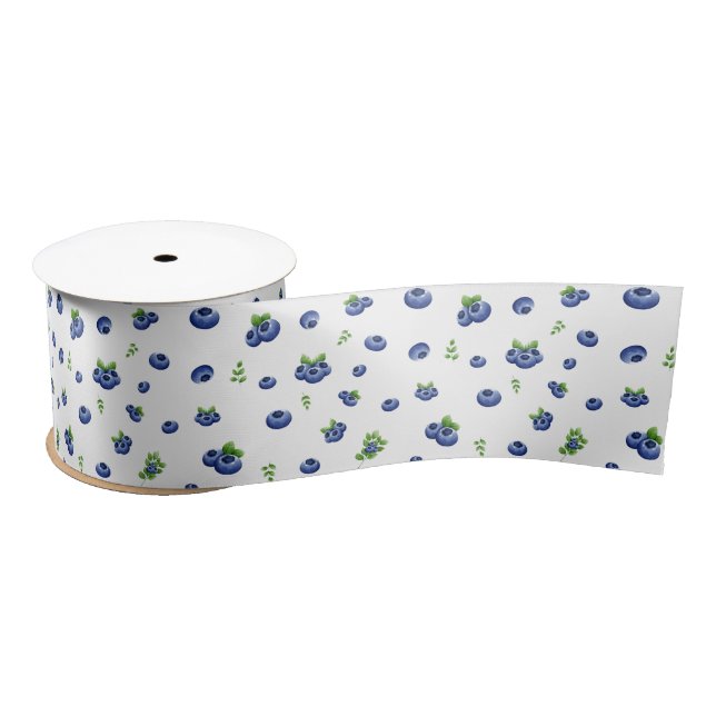Blueberry Pattern Satin Ribbon (Spool)