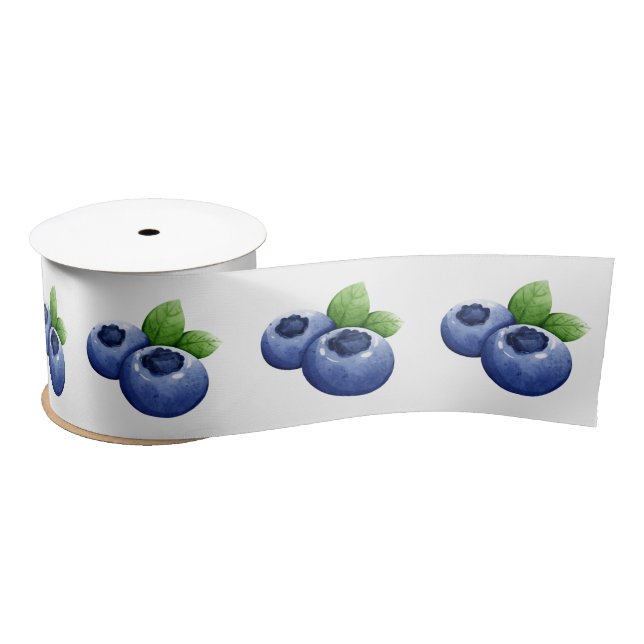 Blueberry Pattern Satin Ribbon (Spool)