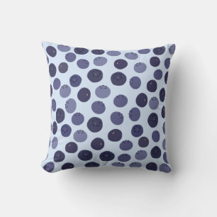 Blueberry Pattern Throw Pillow