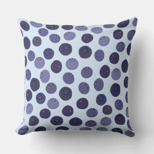 Blueberry Pattern Throw Pillow