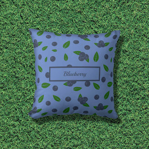 Blueberry pattern Throw Pillow