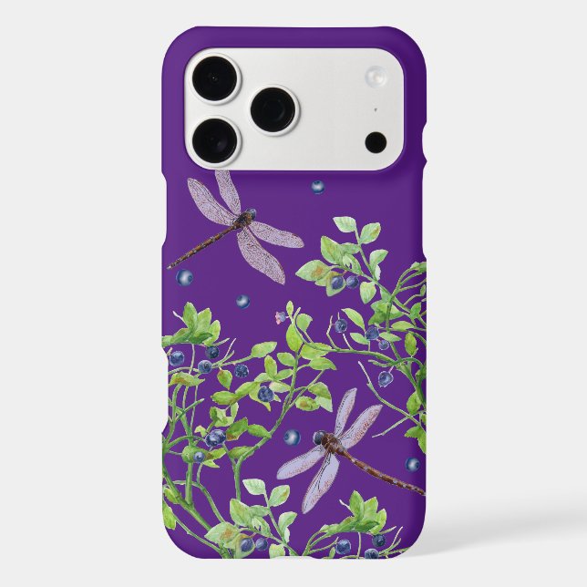 Blueberry pattern with dragonflies (Back)
