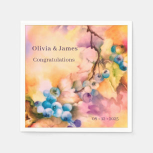Blueberry Personalizable Napkin — Names, Event