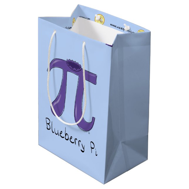 Blueberry Pi Cute Math Pi Day Party Gift Bag (Back Angled)