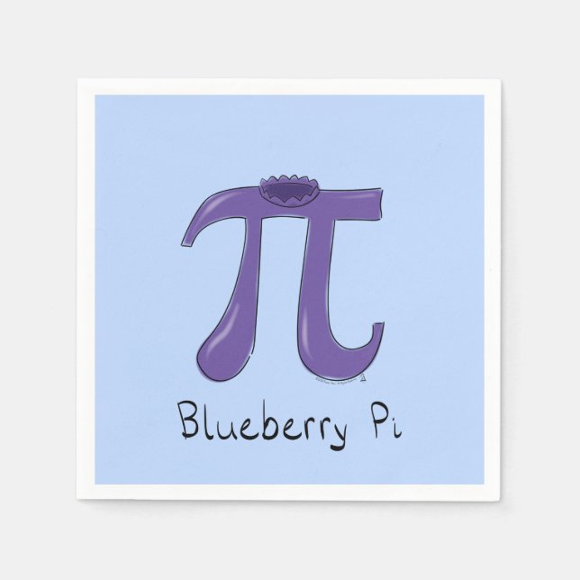 Blueberry Pi Cute Math Pi Day Party Napkins (Front)