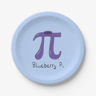 Blueberry Pi Cute Math Pi Day Party Paper Plates