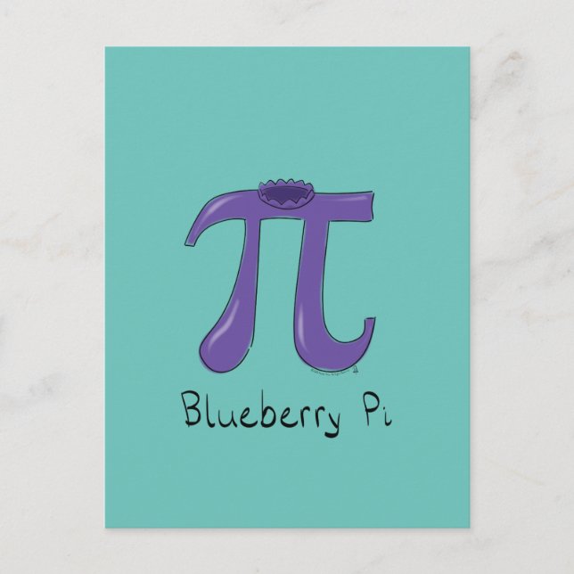 Blueberry Pi Cute Math Pi Day Postcard (Front)