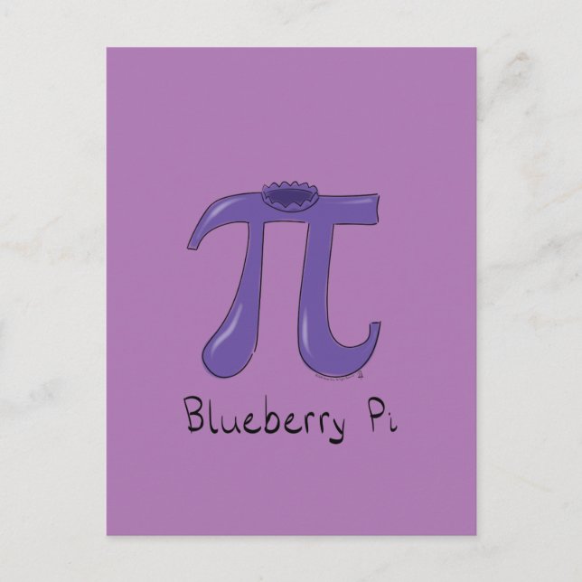 Blueberry Pi Cute Math Pi Day Postcard (Front)