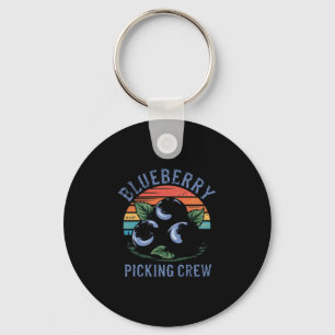 Blueberry Picking Crew Cute Family Blueberries Keychain