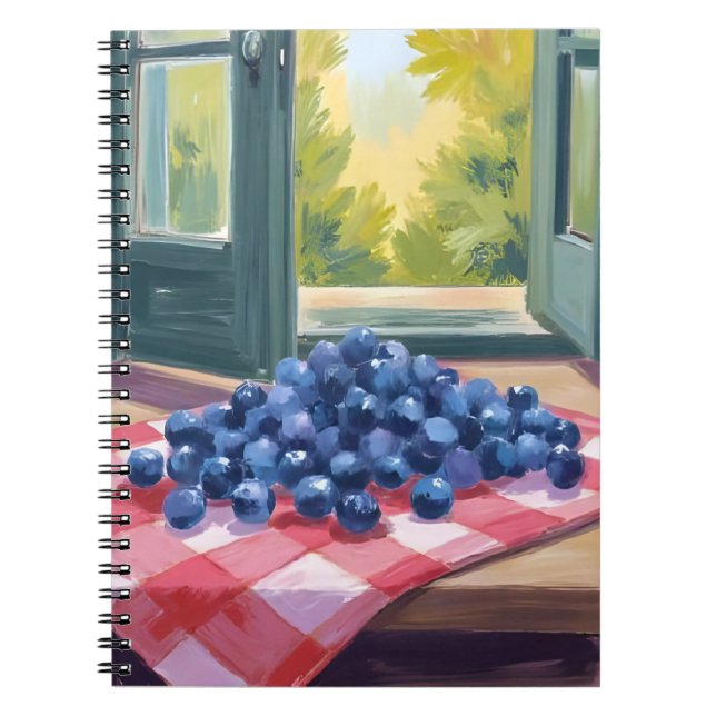 Blueberry Picking | Fruit Watercolor Blueberries Notebook (Front)