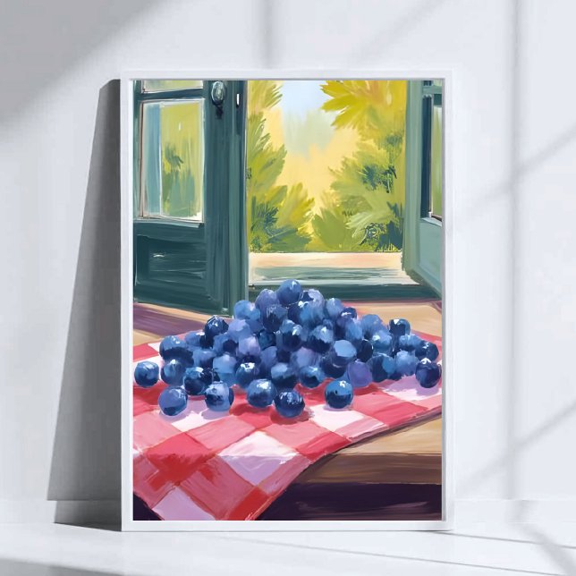 Blueberry Picking | Fruit Watercolor Blueberries Poster (Creator Uploaded)