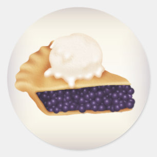 Blueberry Pie à la Mode Classic Round Sticker