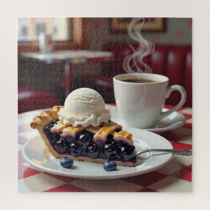 Blueberry Pie, Ice Cream & Coffee Jigsaw Puzzle