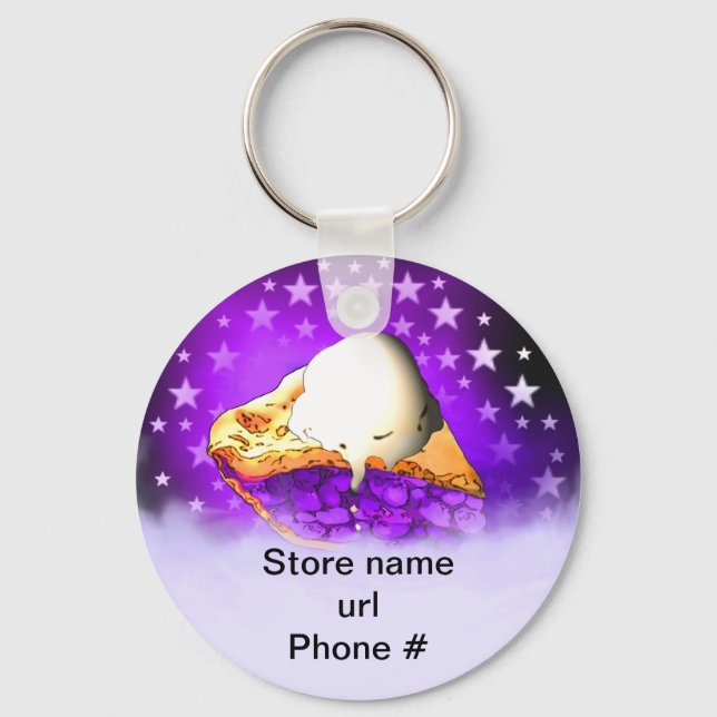 Blueberry Pie Keychain Promote Your Business (Front)