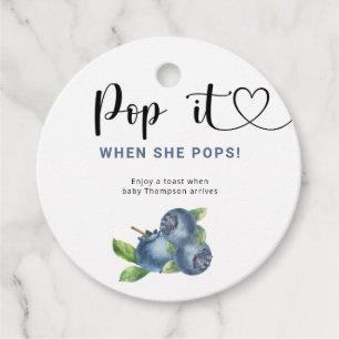 Blueberry - Pop it When she pops Favour Tags