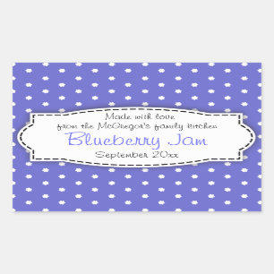 Blueberry preserve jam blue food label sticker