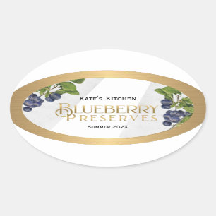 Blueberry Preserves Jelly Label Vintage