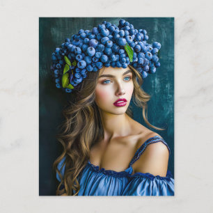 Blueberry Princess in Royal Blue Holiday Postcard