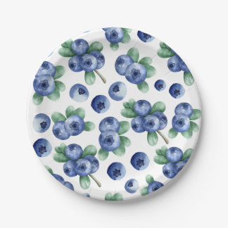 blueberry print paper plate