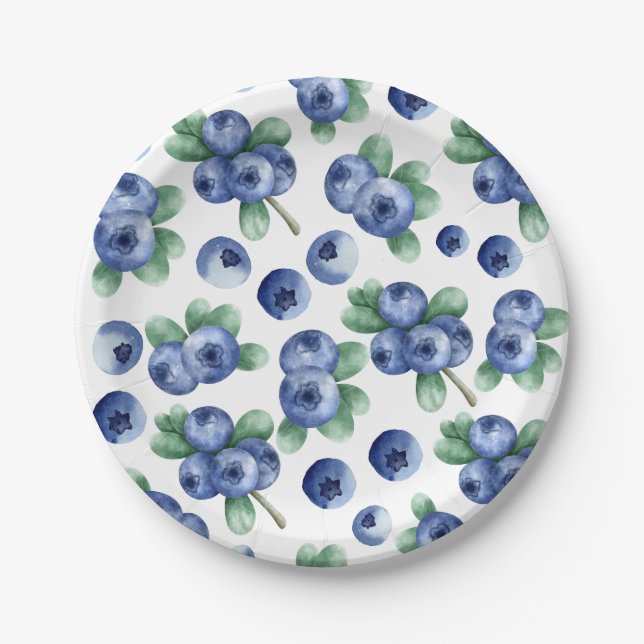 blueberry print paper plate (Front)