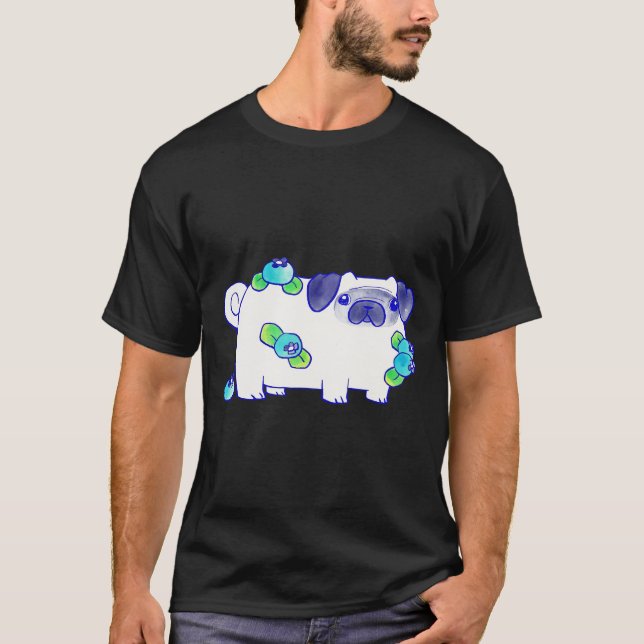 Blueberry Pug Watercolor Classic T-Shirt 579 (Front)
