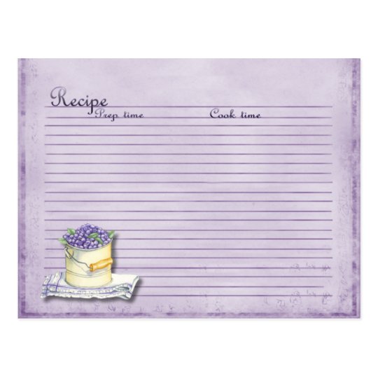 blueberry recipe card